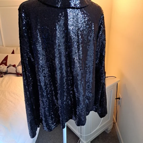 Eloquii Black Sequin Blouse - Picture 5 of 9
